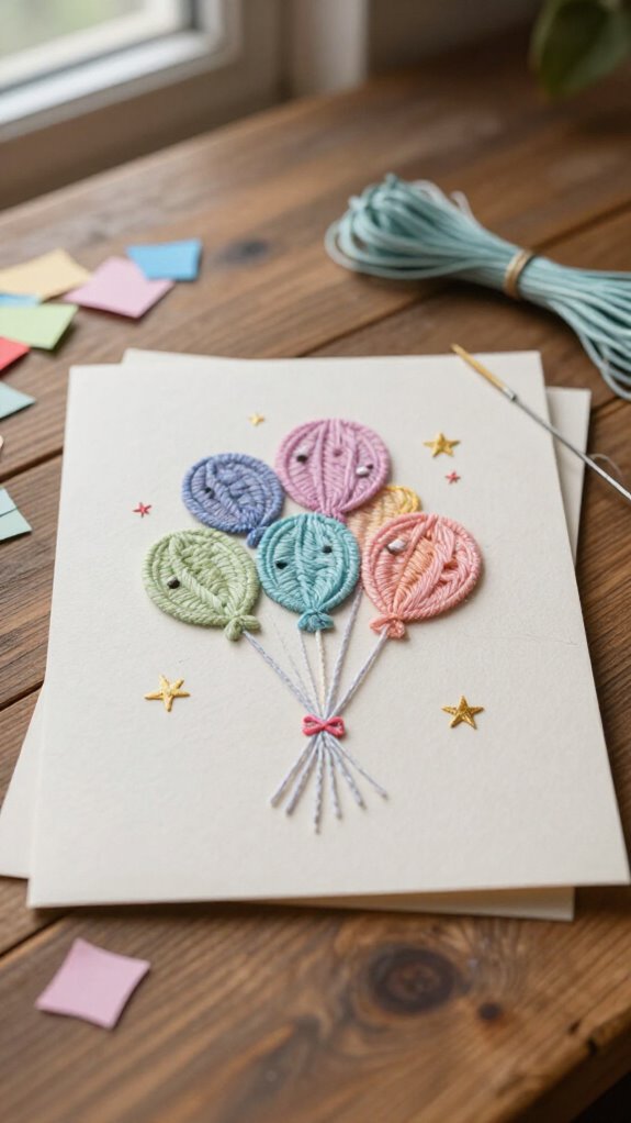handmade pierced thread birthday card