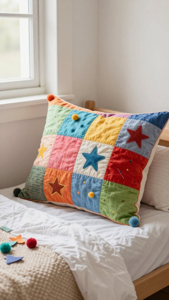 19 Sewing Projects for Kids That Make Their Rooms More Fun 3 handmade simple colorful pillow