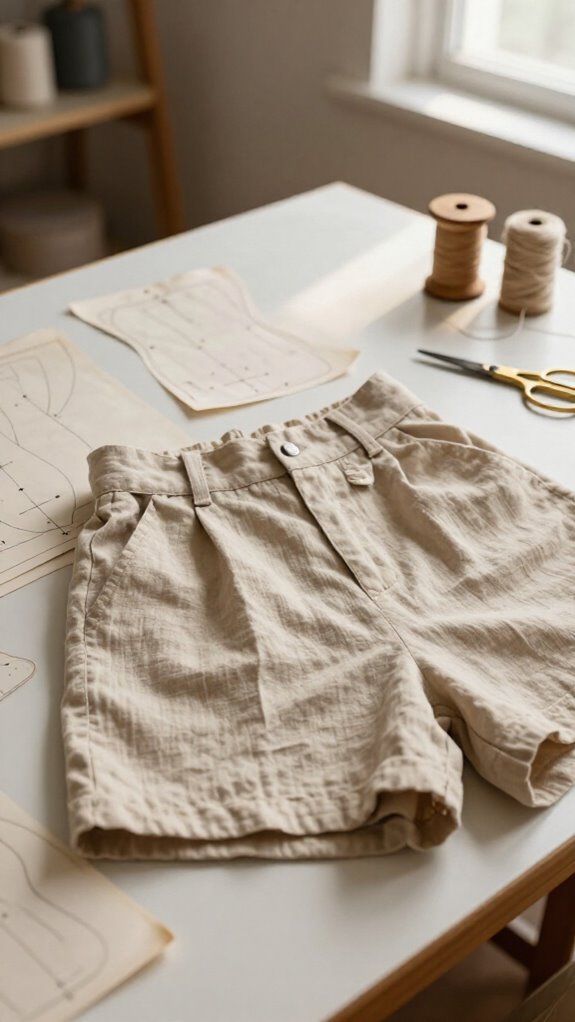 high waisted vintage linen shorts