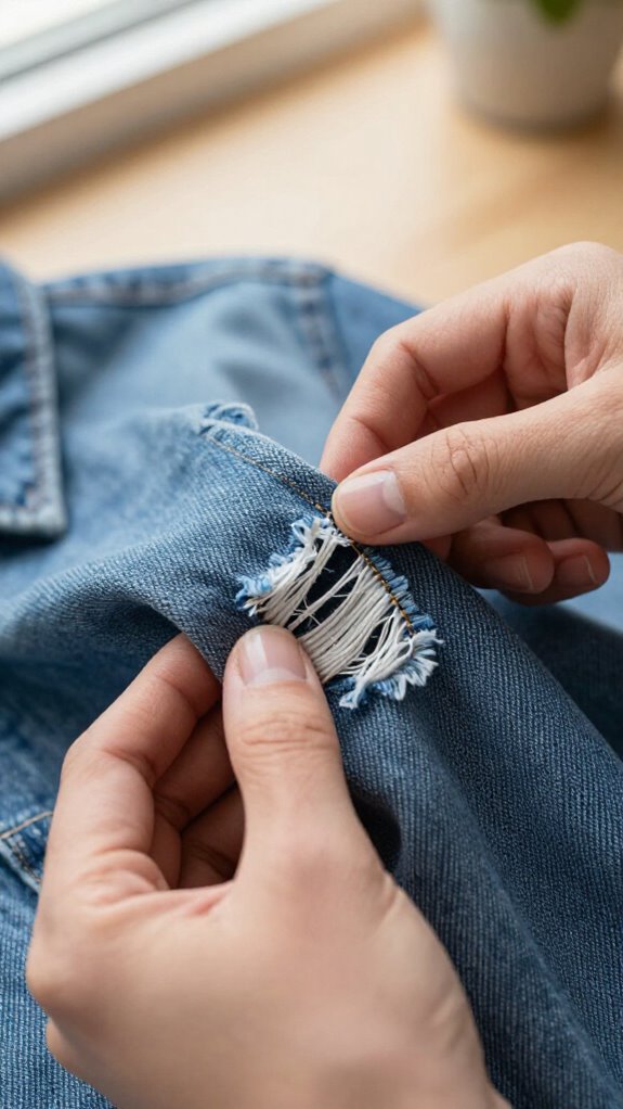 11 Smart Ways to Sew Holes in Clothes Without Making Them Obvious 6 inside out fusible patch repair