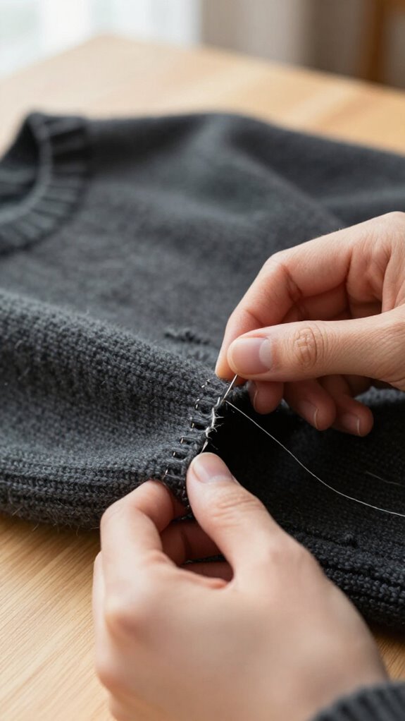 11 Smart Ways to Sew Holes in Clothes Without Making Them Obvious 2 invisible hand stitch repair tip