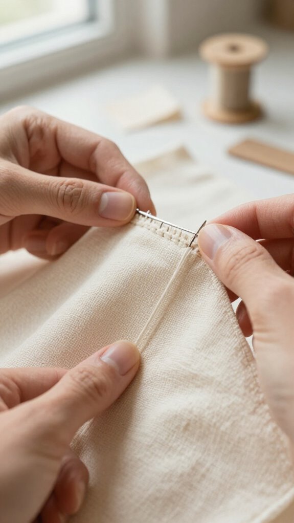 invisible slip stitch hem finish