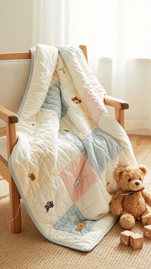 lightweight quilted patchwork blanket