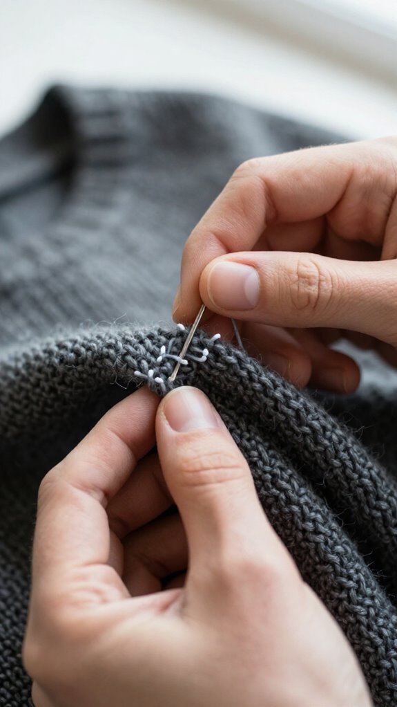 11 Smart Ways to Sew Holes in Clothes Without Making Them Obvious 3 matching thread repair tips
