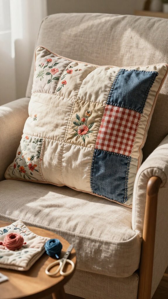 memory patchwork cushion keepsake