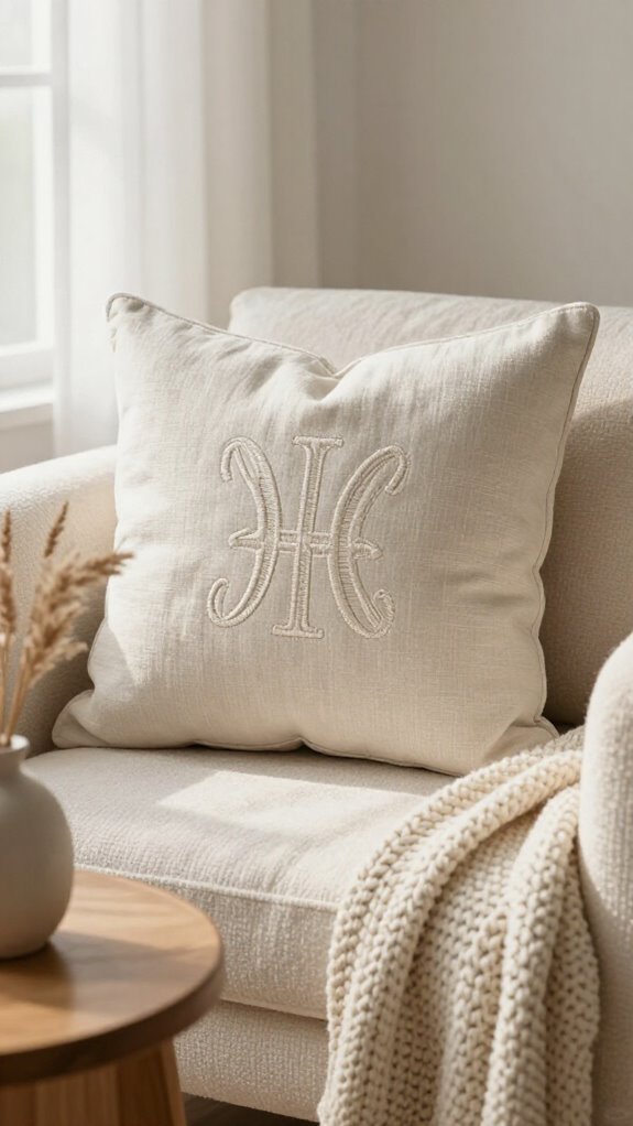 19 Sewing Pillow Ideas for a Cozy and Personal Home 8 monogrammed pillow with piping