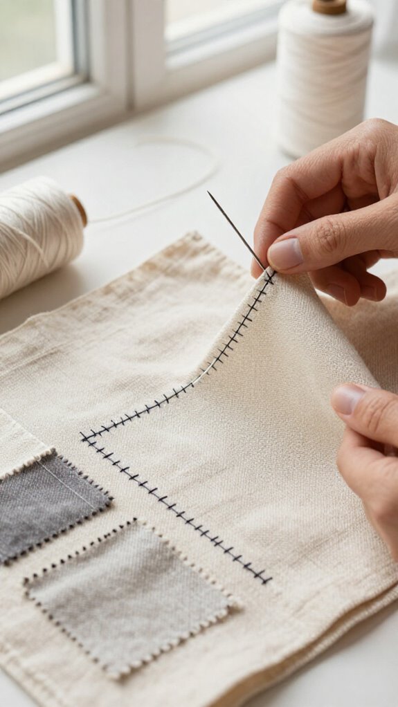 neat consistent hand stitching