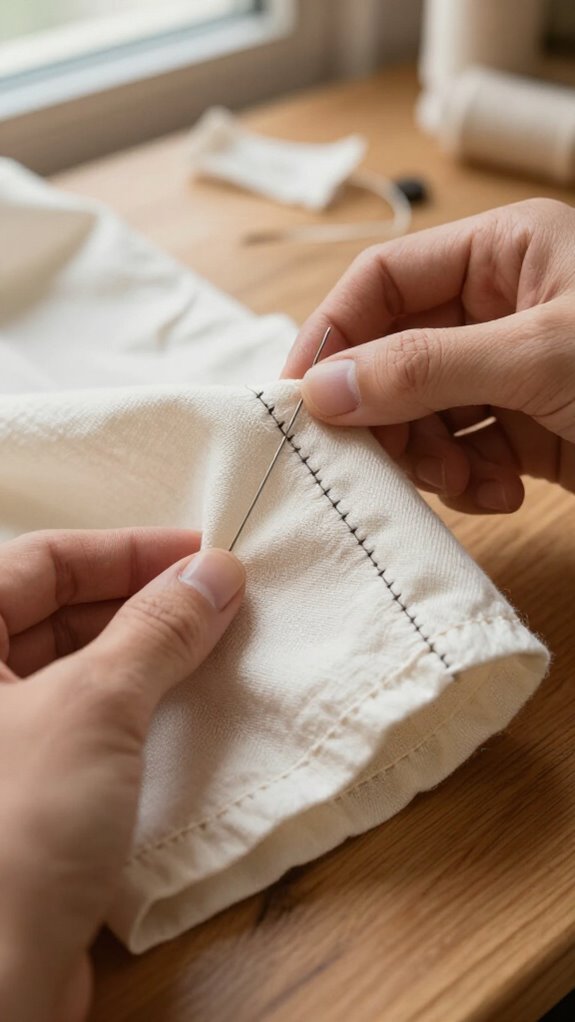 neat crisscross knit hemming