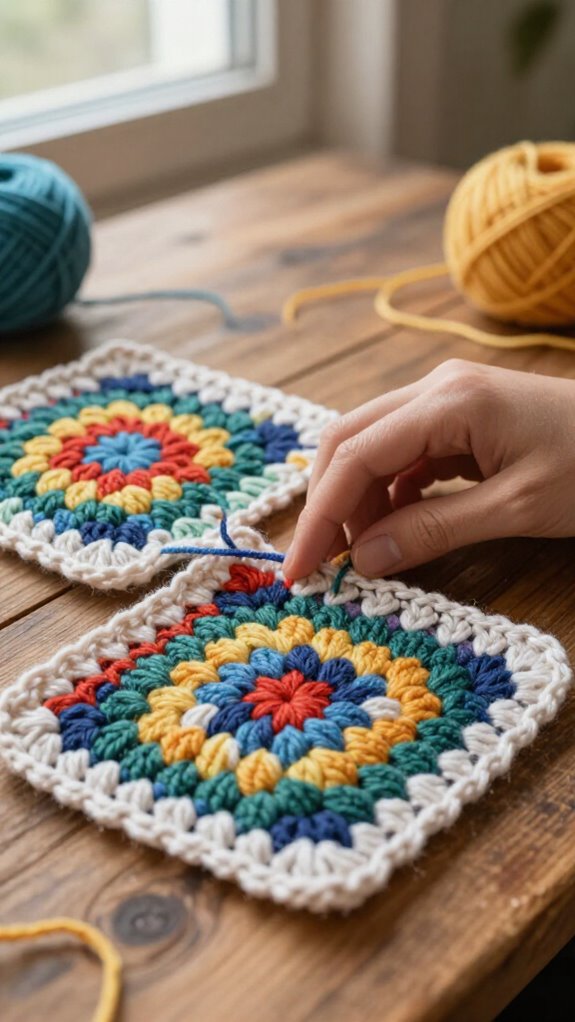15 Beautiful Ways to Sew Granny Squares Together 3 neat straight line granny seams