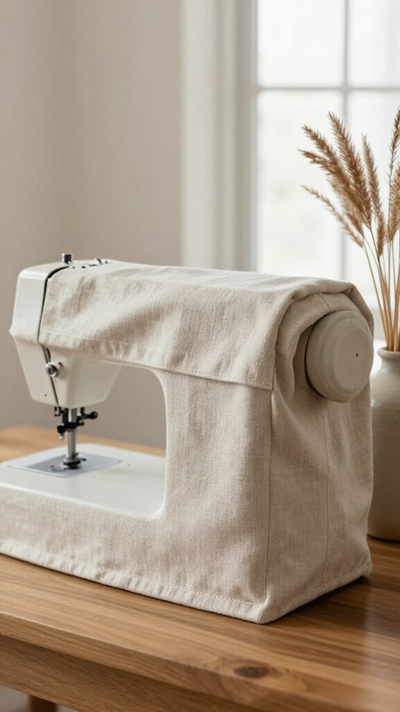 Sewing Machine Cover Ideas That Look Beautiful With Your Home Decor 2 neutral linen sewing machine cover