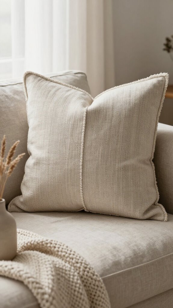 19 Sewing Pillow Ideas for a Cozy and Personal Home 11 neutral textured pillow tutorial
