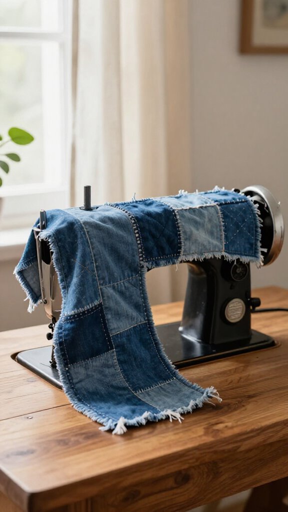 Sewing Machine Cover Ideas That Look Beautiful With Your Home Decor 9 patchwork denim sewing cover