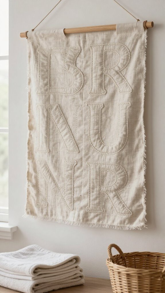 Sewing Letters on Fabric Ideas for Personalized Home Decor 16 personalized fabric letter laundry sign