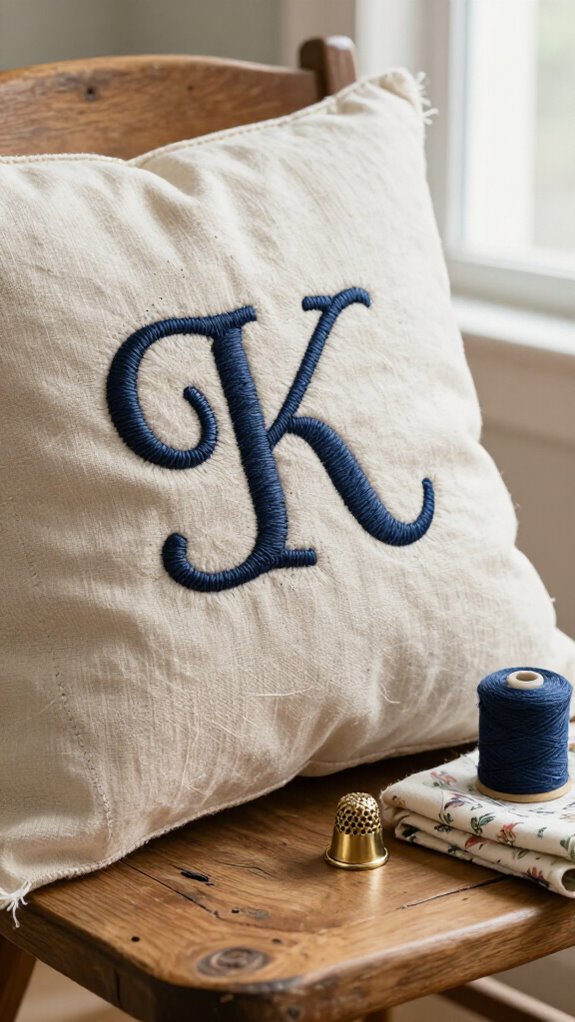 Sewing Letters on Fabric Ideas for Personalized Home Decor 18 personalized monogram chair cushion