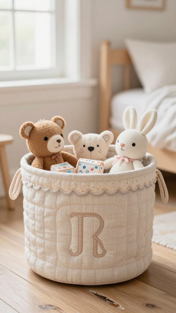 personalized monogrammed toy basket