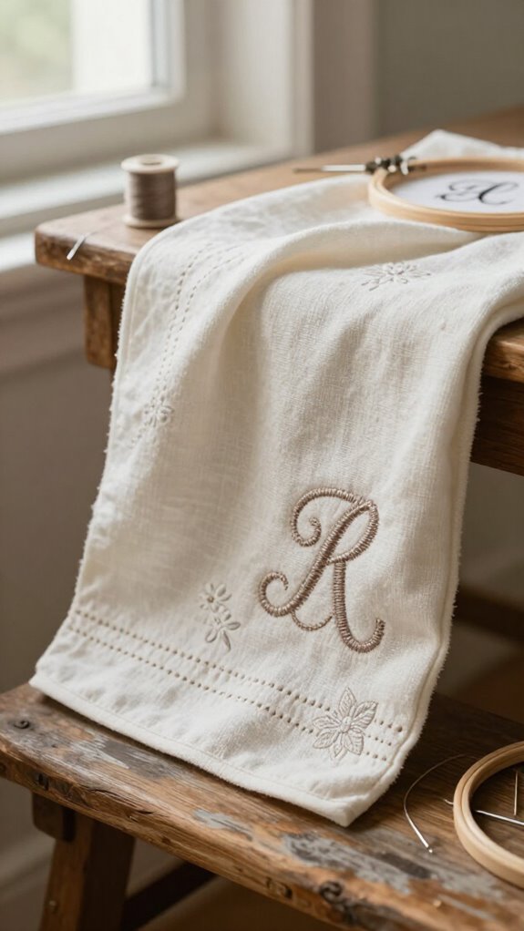 Sewing Letters on Fabric Ideas for Personalized Home Decor 15 personalized navy initial towels