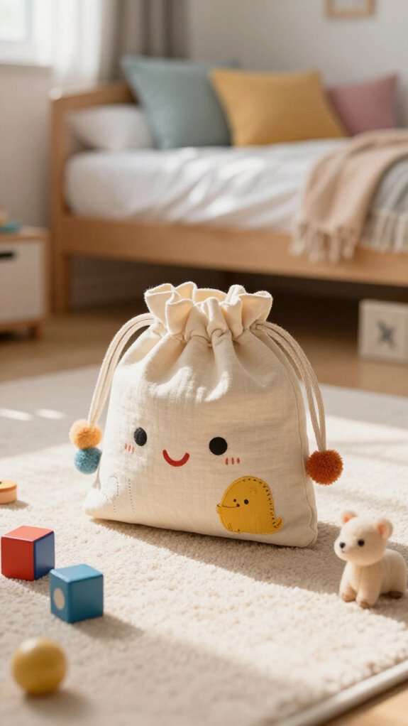 19 Sewing Projects for Kids That Make Their Rooms More Fun 8 quick felt drawstring toy bag