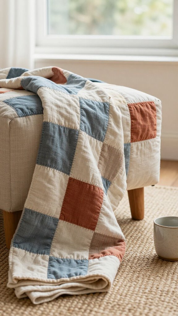 quilted footstool cover sewing