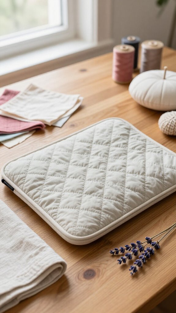 quilted laptop sleeve with flap