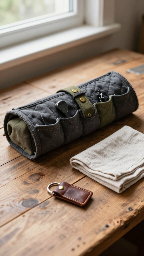 quilted roll with tool pockets