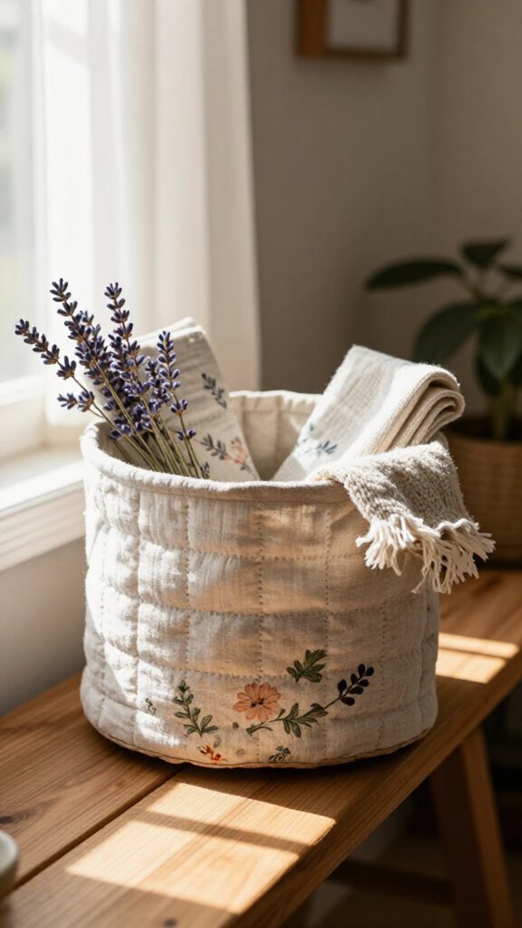 scrap fabric basket storage