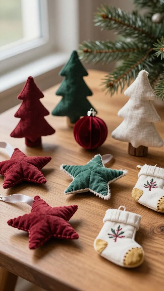 scrappy fabric tree ornaments