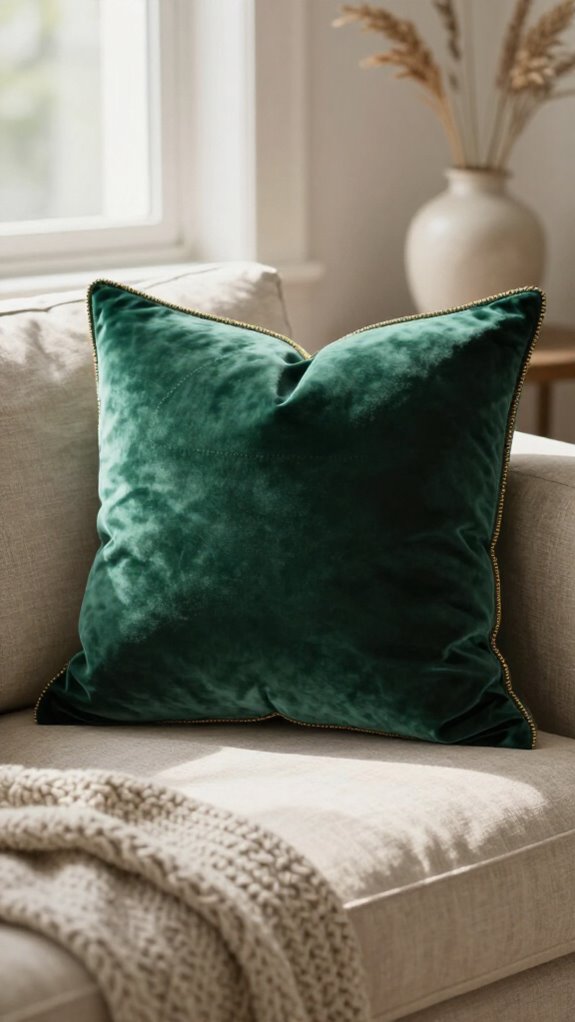 sew velvet piped pillow