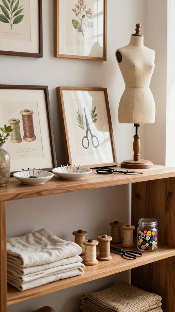 21 Sewing Room Decor Ideas That Make Your Craft Space Feel Beautiful 16 sewing room shelf decor