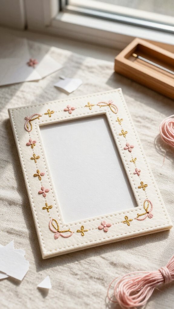 sewn photo frame stitch up