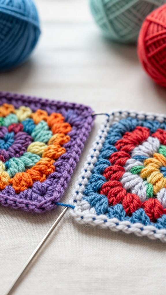 15 Beautiful Ways to Sew Granny Squares Together 2 smooth invisible granny square join