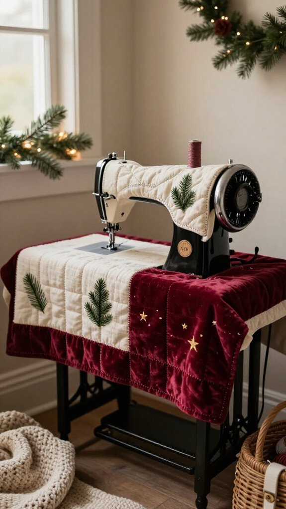 Sewing Machine Cover Ideas That Look Beautiful With Your Home Decor 13 snowy sewing machine cover
