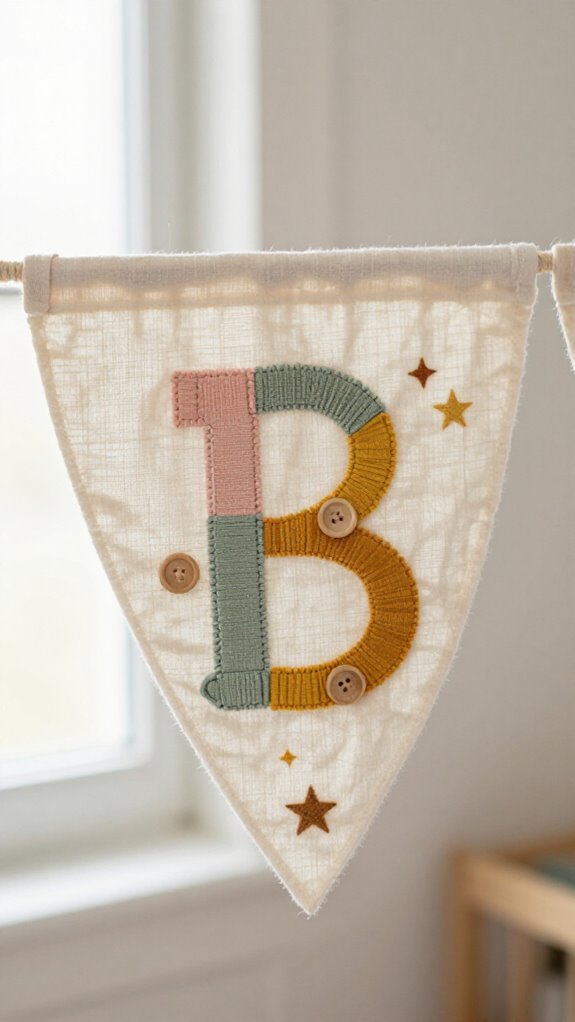 Sewing Letters on Fabric Ideas for Personalized Home Decor 9 soft loved nursery name banner
