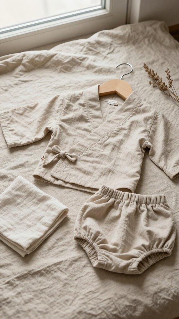 Sewing Baby Clothes Ideas That Feel Special Enough to Keep 10 soft neutral baby kimono top