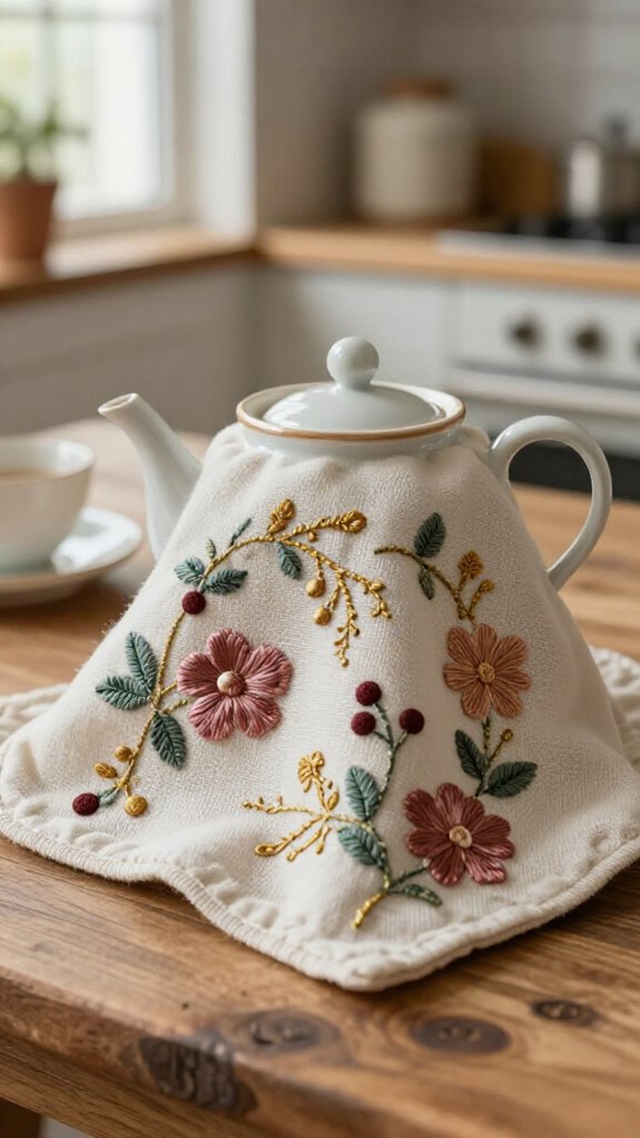 23 Sewing Embroidery Designs That Turn Fabric Into Beautiful Home Decor 22 stitch a colorful tea cozy