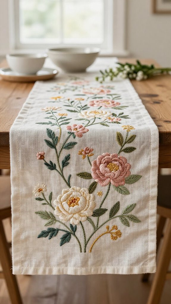 23 Sewing Embroidery Designs That Turn Fabric Into Beautiful Home Decor 5 stitched 1 4 inch floral strips