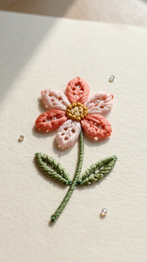 stitched paper flower craft project