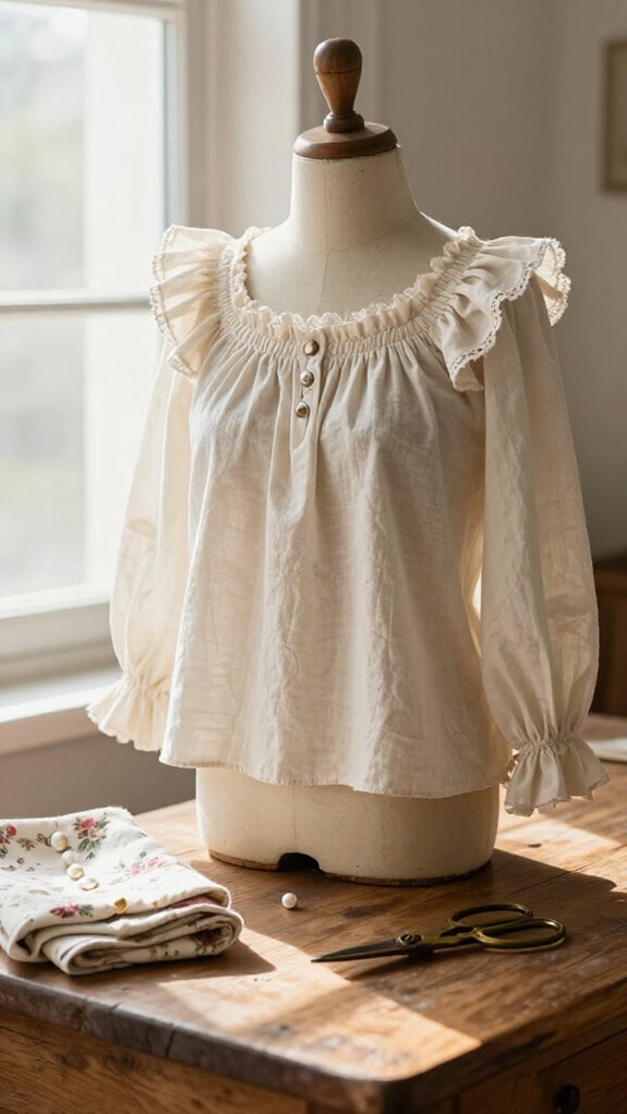 storybook ruffled cottage blouse