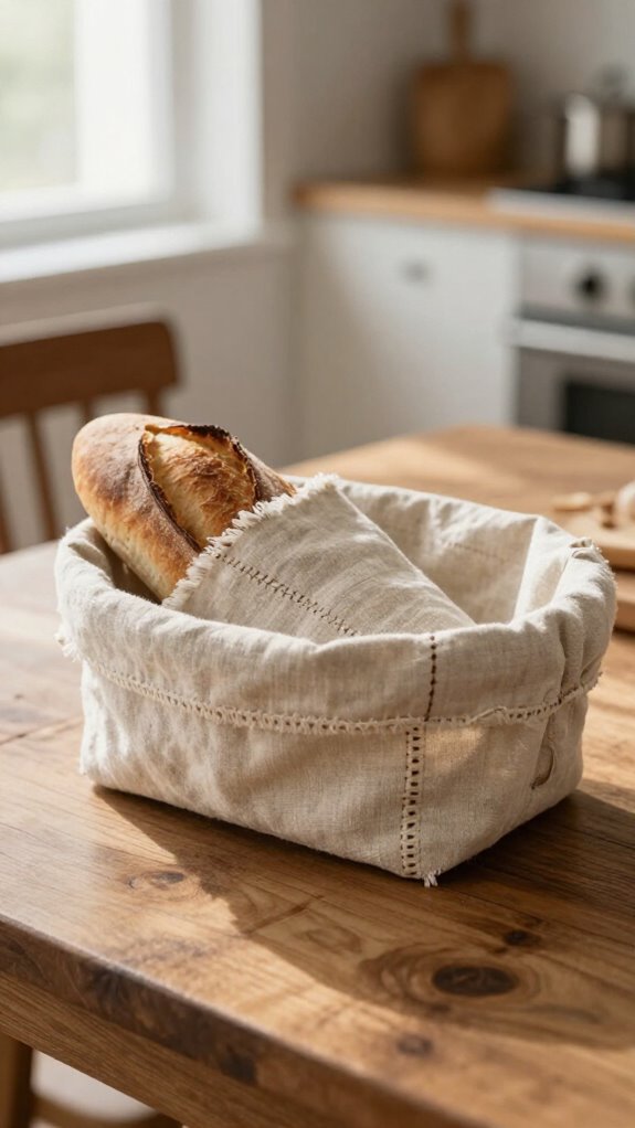sturdy linen bread basket sewing