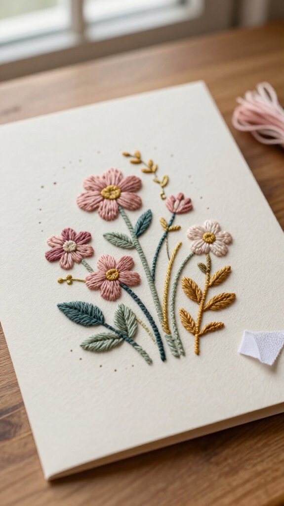 sweet handmade embroidered card