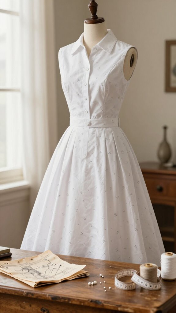 tailored shirtwaist vintage dress
