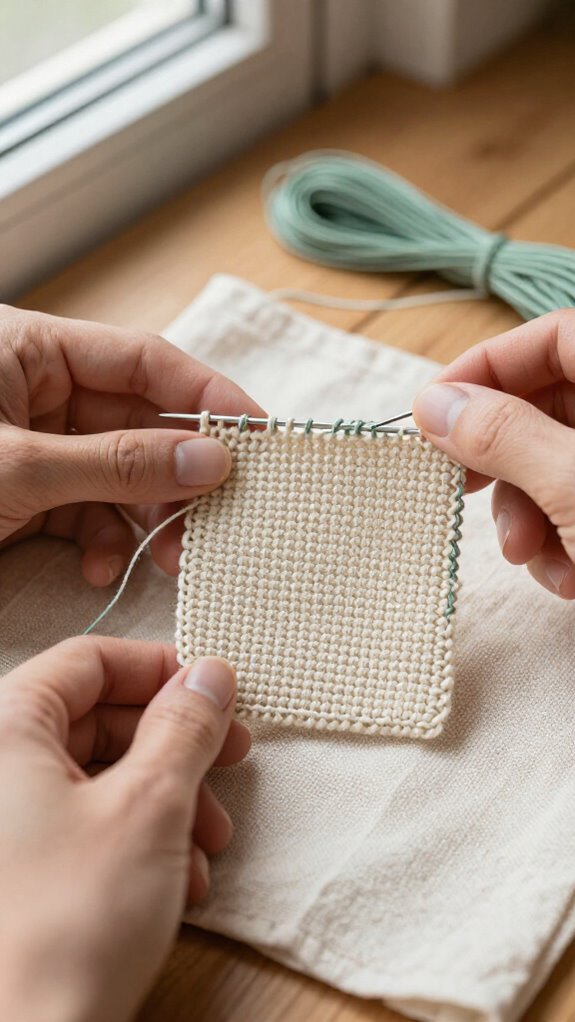 tiny bumpy seed stitch border
