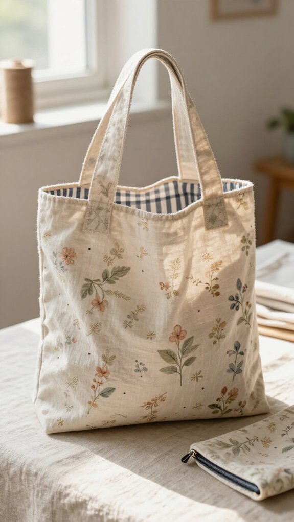 two sided reversible tote with pockets