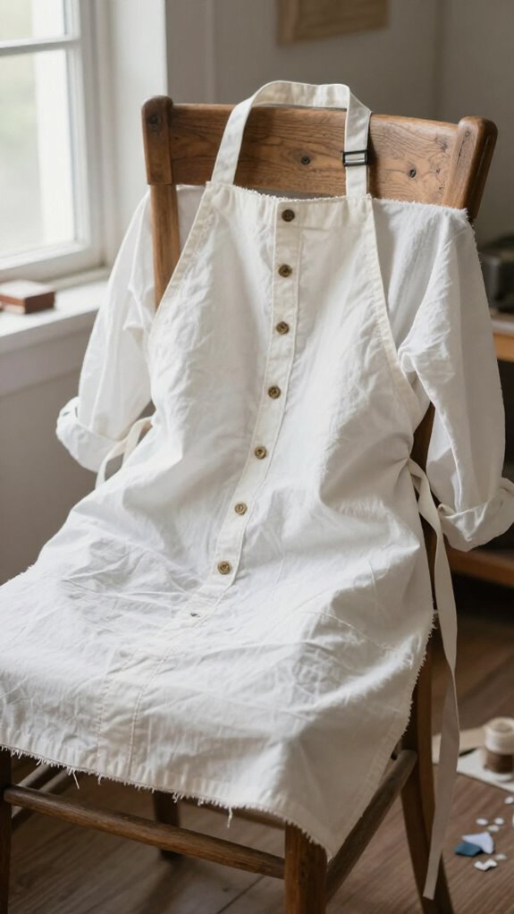 upcycled button up shirt apron