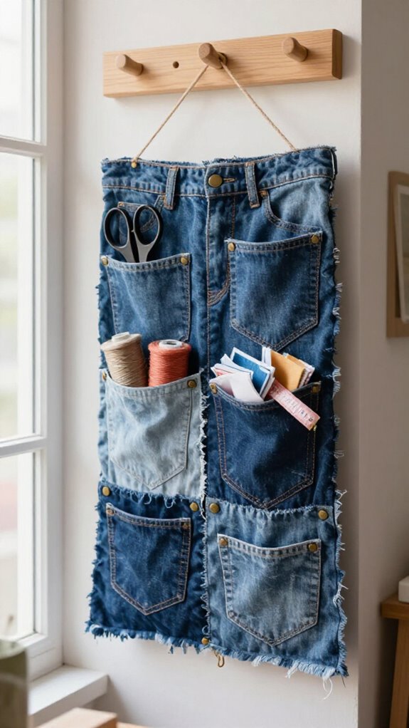 upcycled denim pocket organizer