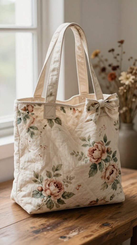 vintage floral boxy tote
