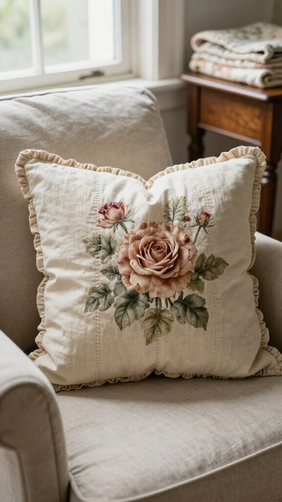 vintage floral pillow tutorial