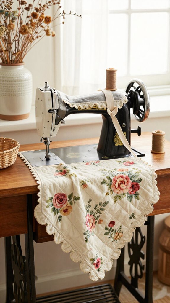 Sewing Machine Cover Ideas That Look Beautiful With Your Home Decor 3 vintage floral sewing machine cover
