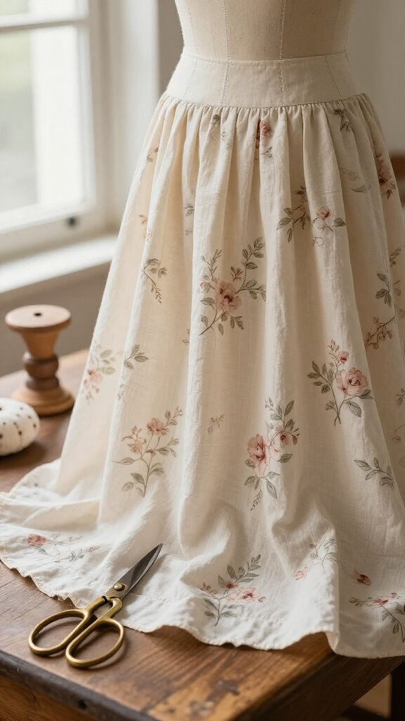 vintage gathered skirt charm