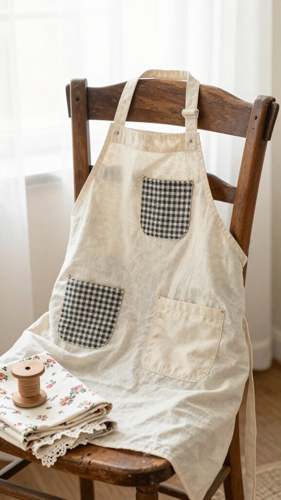 vintage pocketed handmade apron