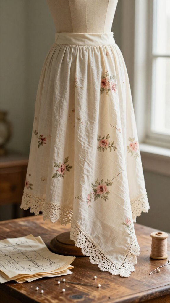 vintage triangular panel handkerchief skirt